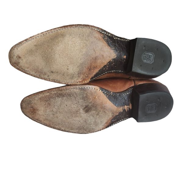 Dan Post‎ Genuine Leather Milwaukee Cowboy Boots Marlboro Brown Mens Size 11 D - Picture 10 of 10